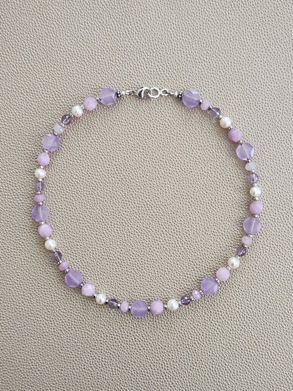 LAVENDER GEMSTONE MIX NECKLACE--16"